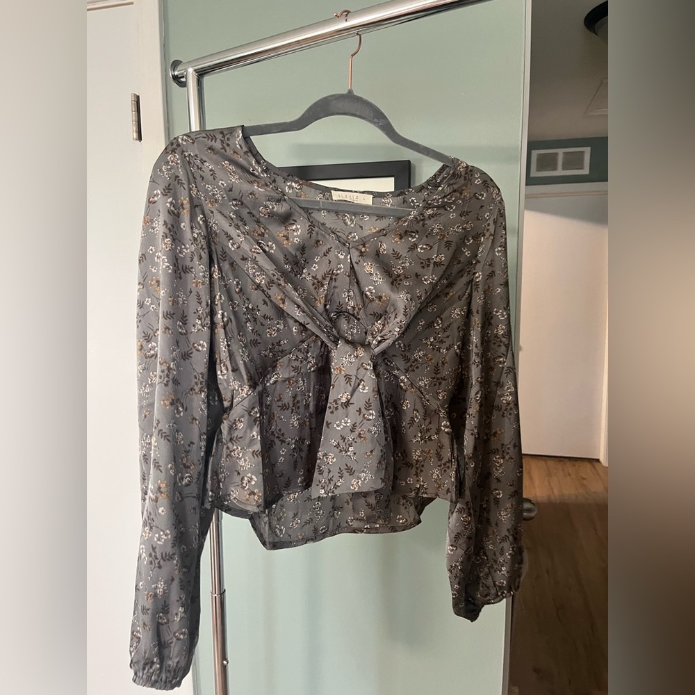 Satin Floral Blouse